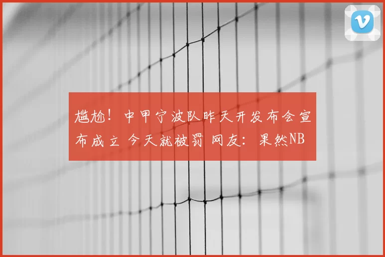 尴尬！中甲宁波队昨天开发布会宣布成立 今天就被罚 网友：果然NB